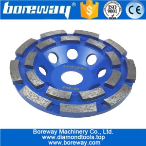 China Dupla Linha Diamante Copo Roda atacado segmento de diamante de moagem de granito de concreto remoção de superfície de moagem de granito fabricante
