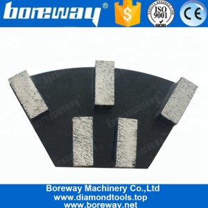 porcelana Five Segments Diamond Grinding Metal Bond Block Concrete Stone  Floor Shoe For Suppliers fabricante