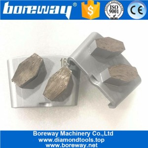 China HTC Diamond Tools Concrete Grinding Wing With Double Hexagonal Segments manufacturer