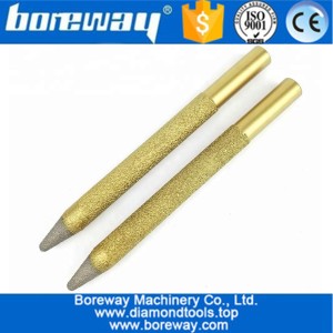 China High Quality 12-4/100mm Vaccum Brazed Diamond engraving bits CNC taper ball-end cutter rotary burrs for granite marble manufacturer