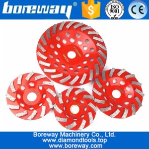 China Roda de moedura segmentada diamante de alta qualidade do copo do turbocompressor para o concreto e o outro material de construção fabricante