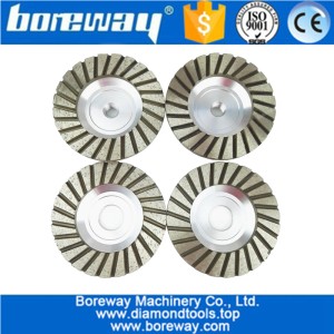 China Turbo de alta qualidade plana de Alumínio base de diamante moagem copo roda para pedra atacado rebolo para o concreto de granito fabricante