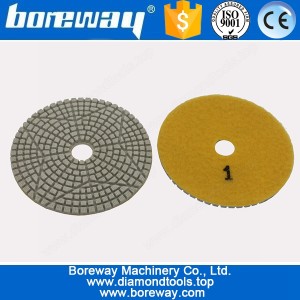 Chine Hot Sell 4 Inch 3 Step Wet Use Diamond Four-Pointed Star Polishing Pad For Stone fabricant