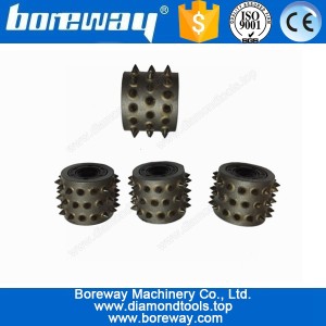 China Hot sell 45S Diamond Bush Hammer Roller Without Support Block For Concrete Litch Surface manufacturer