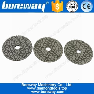 China Hot sell 80mm 3 Step Stone Diamond Flexible Resin Polising Pad,3 step Diamond Dry Use Granite Pad manufacturer