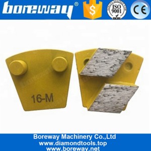 中国 用于混凝土水磨石地板的菱形箭头刀头双销混凝土研磨块 制造商