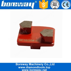 China Sharp Bullet Segment Redi Lock Diamond Grinding Shoes For Hard Concrete Thick Epoxy manufacturer
