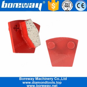 China 8Single Hexagon Segment Two Pins Metal Bond Diamond Grinding Pads For Concrete Terrazzo Floor manufacturer