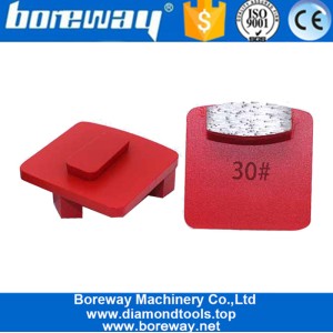 China Single Oval Segments Grinding Diamonds Metal Bond Red Block Grinding Shoes Tools For Concrete Suppliers Hersteller
