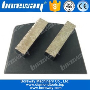 China Steel base 2 declining rectangle segments diamond grinding blocks for grinding concrete and terrazzo floor manufacturer