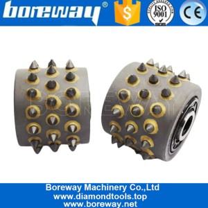 China Stone Rotary Bush Hammer Roller With Carbide Alloy Suppliers manufacturer