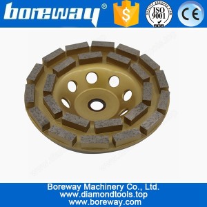 China Supply 180mm Double Segments Dimaond Cup Grinding Wheel For Hard Concrete manufacturer