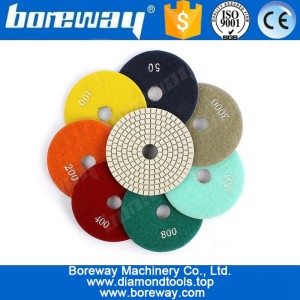 China Supply 4" 100mm 7pcs Diamond Flexible Polishing pad For Stone Granite Wet Use polishing tool manufacturer