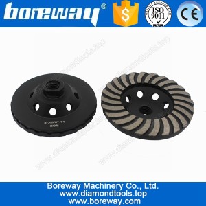 Cina Alimentazione 4 "* 5/8" -11 Wheel Cup doppio Turbo del diamante dell'onda di macinazione per la pietra produttore