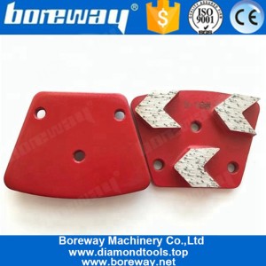 China Three Arrow Segments Trapezoid Diamond Concrete Grinding Disc For Concrete Terrazzo Floor manufacturer