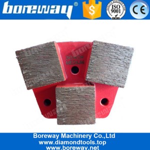 China Three Square Segments Long Grinding Lifespan Trapezoid Diamond Grinding Block For Concrete manufacturer