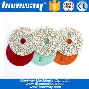 China Three Step Polishing Pads Abrasive Tool Wet Use For Polishing Granite Engineered Stone manufacturer