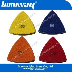 China Triangle diamond wet polishing pad manufacturer