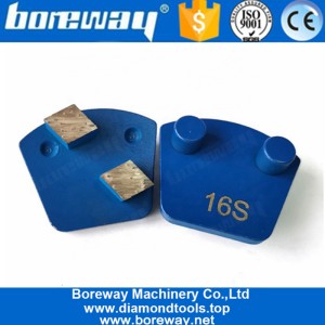 China Two Rhombus Segments Double Pins Quick Lock Grinding Shoes For Concrete Floor Renovation manufacturer