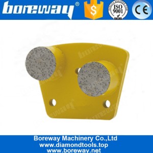 China Two Round Segments Diamond Grinding Shoes For Concrete and Terrazzo Floor manufacturer