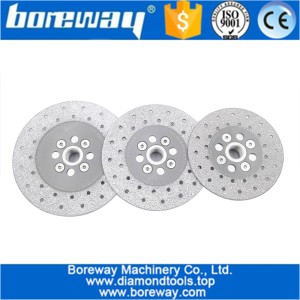 中国 Vacuum Brazed Diamond Cutting Grinding Disc with 5/8-11 flange Double Sided Grinding concrete stone grinding wheel china supplier メーカー