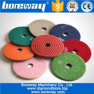 China Wet use 4inch 100mm diamond polishing pads for Granite Marble Quartz manufacturer