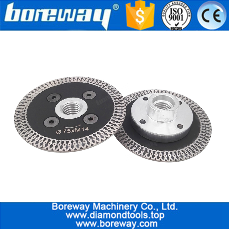 Hot pressed mini mesh turbo rim diamond blades with removable M14 flange Carving blade cutting disc