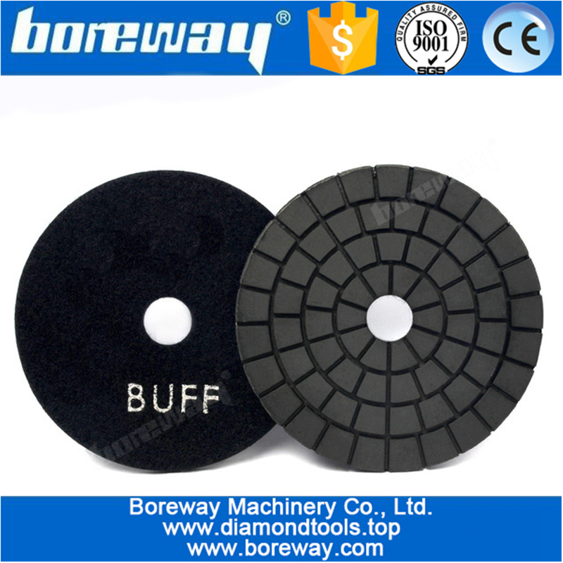 4Inch Black Type Diamond Buff Polishing Pad For Stone Marble Ceamic