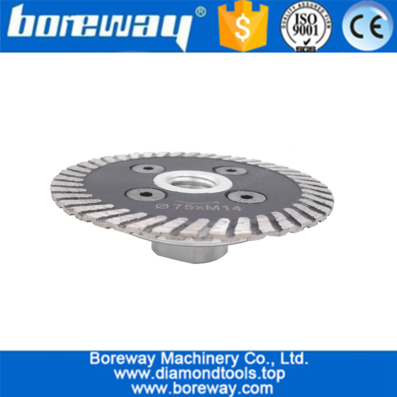 75MM Hot pressed mini turbo diamond blades with removable M14 flange