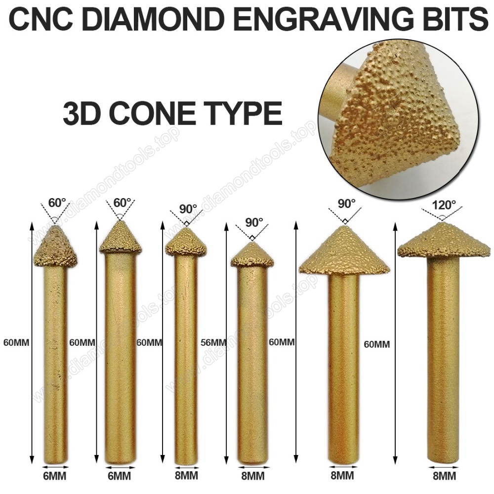 Vaccum Brazed Diamond Engraving Bits,Big mushroom 3D Carving Bits