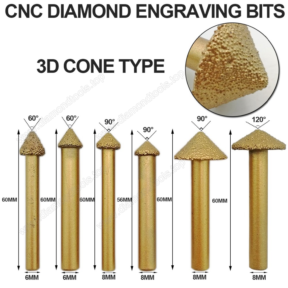 Vaccum Brazed Diamond Engraving Bits,Big mushroom 3D Carving Bits