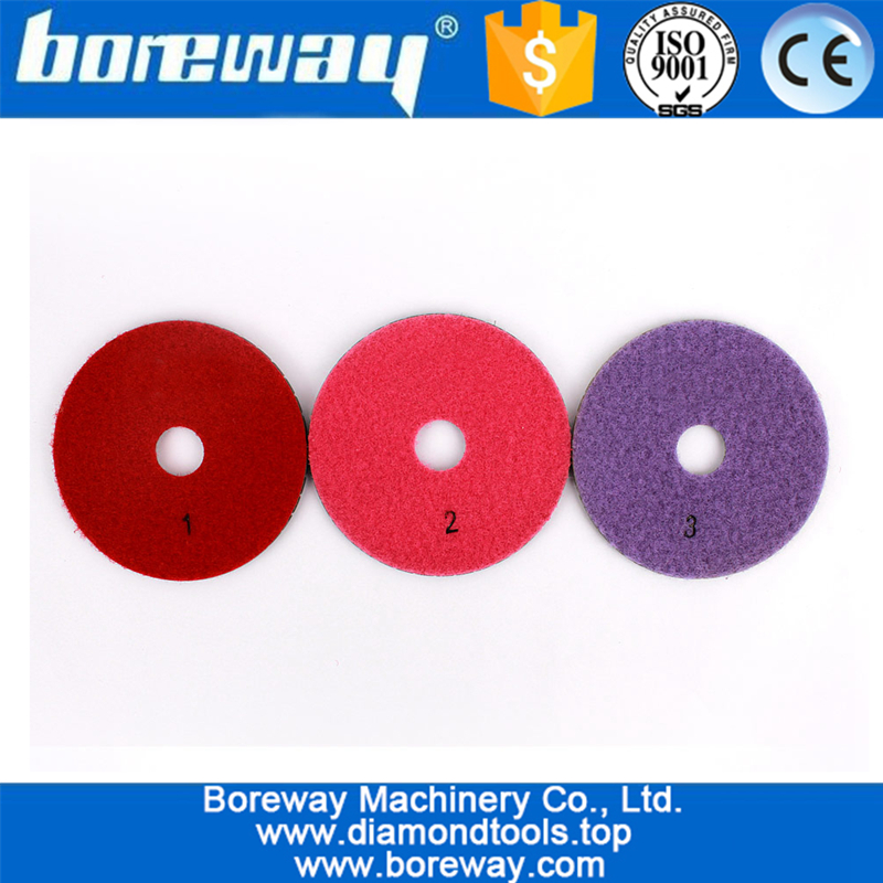 3inch 3step Polishing Pad Wet Flexible Diamond Grinding For Ceramic Stone Marble Granite Polishing