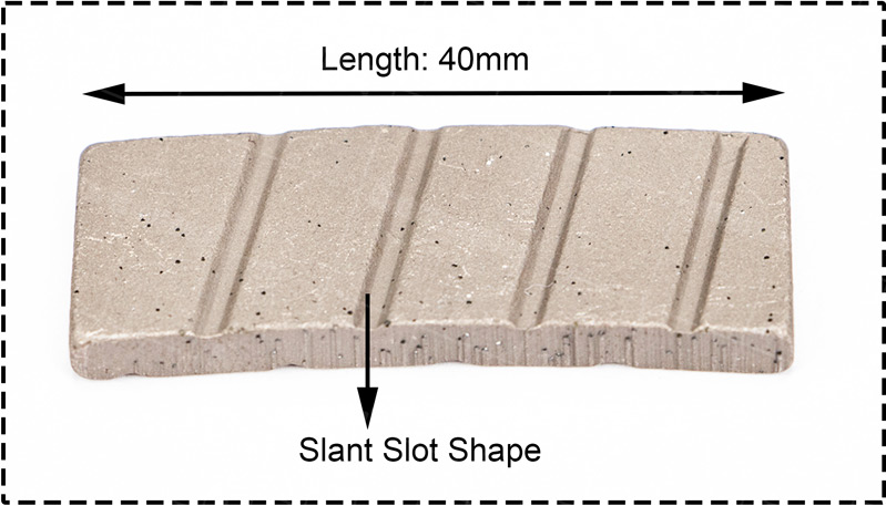Slant Slot Shape Diamond Saw Blade Segment for Granite Cutting 088