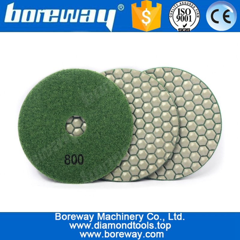 5 inch 3pcs 125mm Diamond Dry Polishing Pad For Flexible Stone Granite Marble