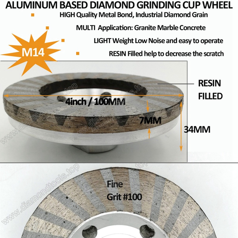 Aluminum Based Grinding Cup Wheel Diamond fine grinding with great finishing wholesale grinding wheel