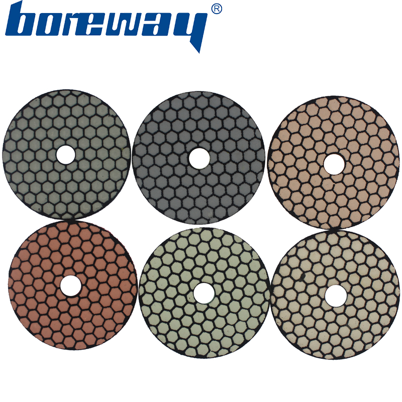 4inch 100mm 6 steps flexible dry use diamond polishing pads