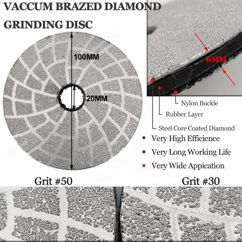 Diamond Vacuum Brazing Polishing Pad For Granite Marble  Concrete Fast Polishing