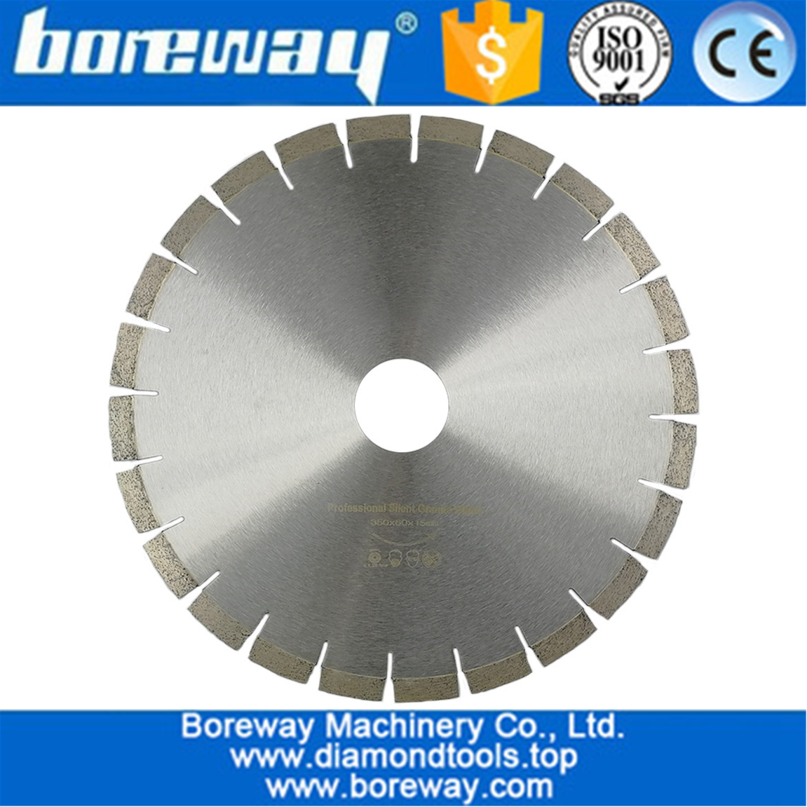 Diamond Silent Saw Blade Sandwich Steel core Granite cutting Disc Wheel Bore