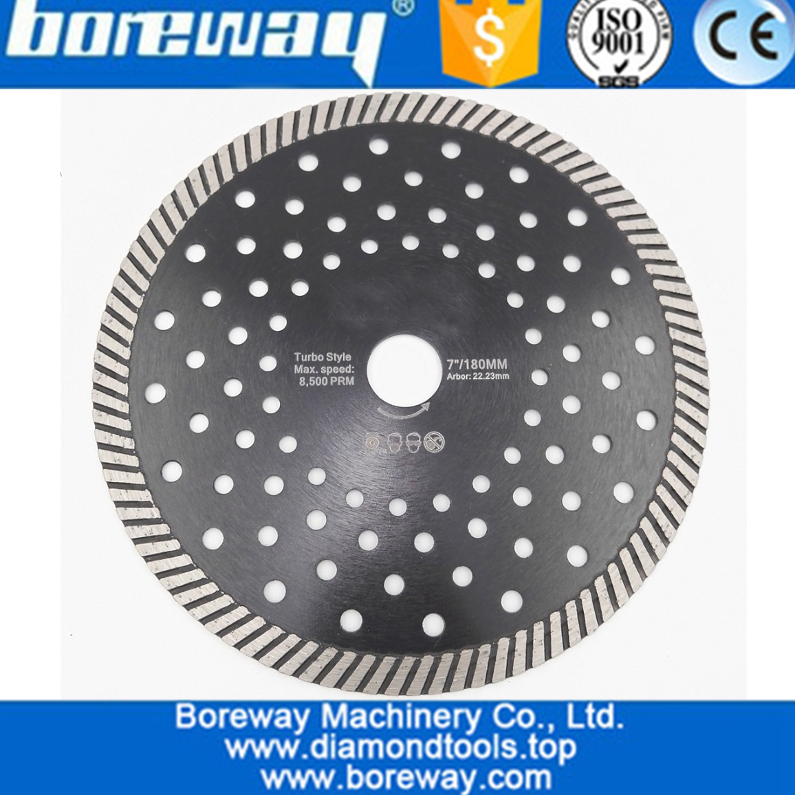 Diamond turbo cutting saw blade