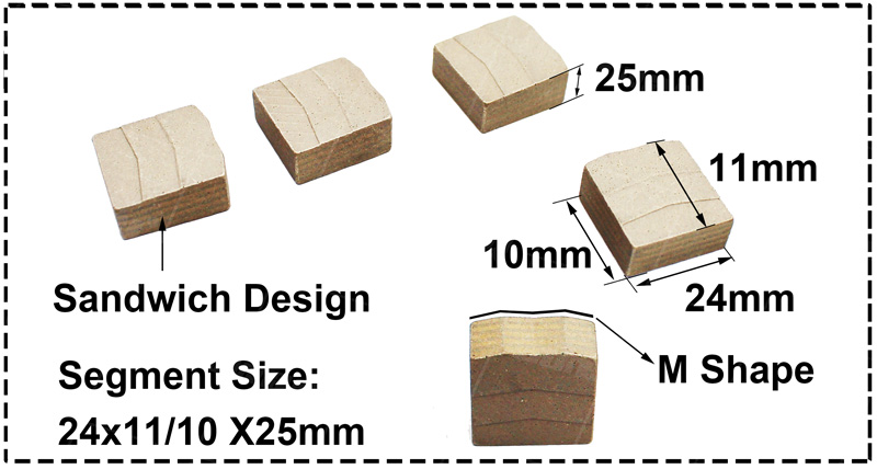 Multi Saw Blade Diamond Cutting Segment For Suppliers