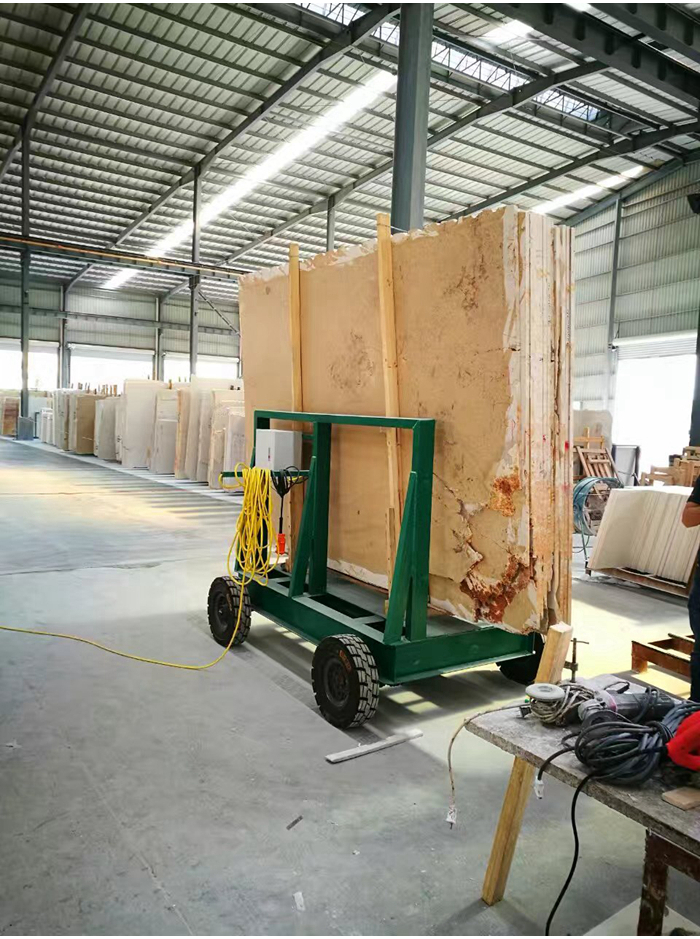 Stone slab hand moving carts trolleys for stone factory