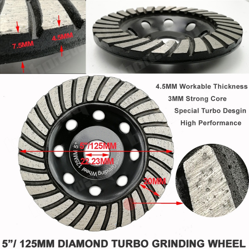 5 Inch Diamond Turbo Row Grinding Cup Wheel 