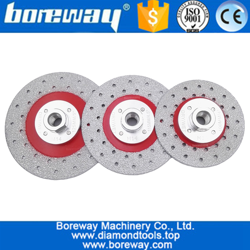 High quality Double Sided Vacuum Brazed diamond grinding cup wheel with M14 Thread