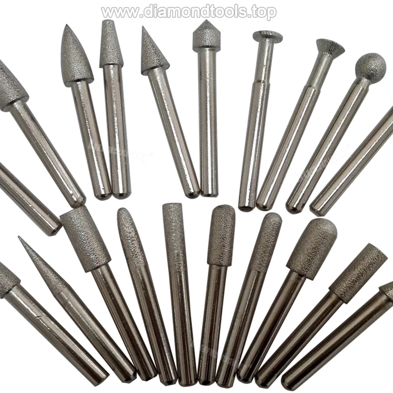 Best Quality Vacuum brazed Diamond Engraving Bits and Grinding Pin for marble stone used on CNC Machine