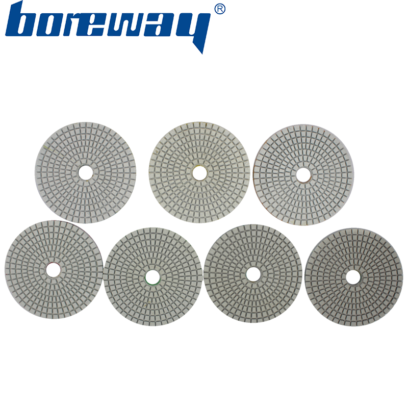 4inch 100mm 7 steps white wet use diamond polishing pads for granite marble quartz concrete ceramic