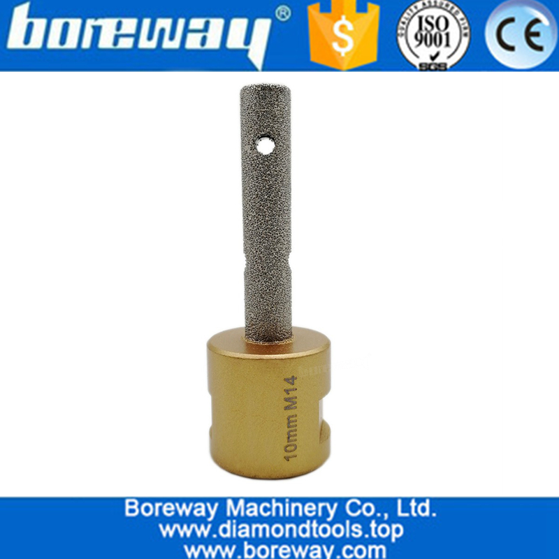 CNC Tools Dia.10mm Vacuum brazed diamond finger bits drilling bits with M14 Thread for stone granite marble