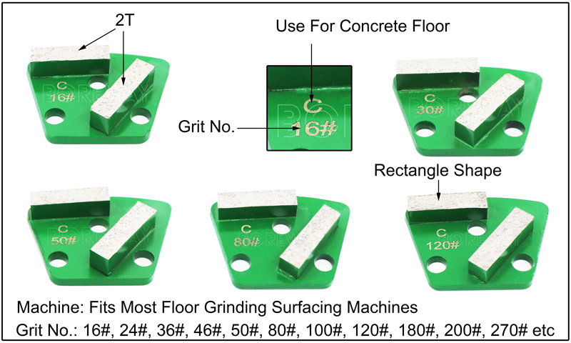 China Factory Price Smooth Grinding Diamond Trapezoid Pads Shoe For Concrete