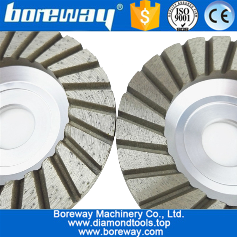 High quality flat turbo Aluminium base diamond grinding cup wheel for stone