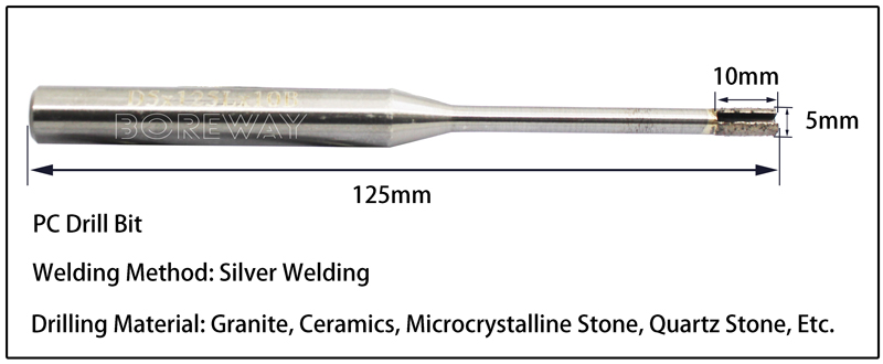 5mm Diamond PC Drill Bit For Ceramics Microcrystalline Manufacturer