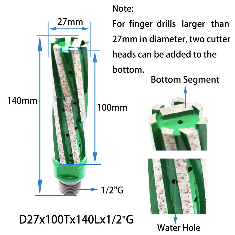 D27 Diamond Milling Cutter With Bottom Segment 